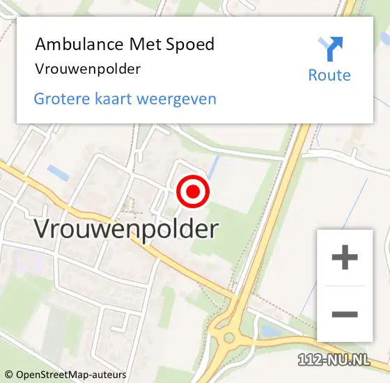 Locatie op kaart van de 112 melding: Ambulance Met Spoed Naar Vrouwenpolder op 21 maart 2024 08:41