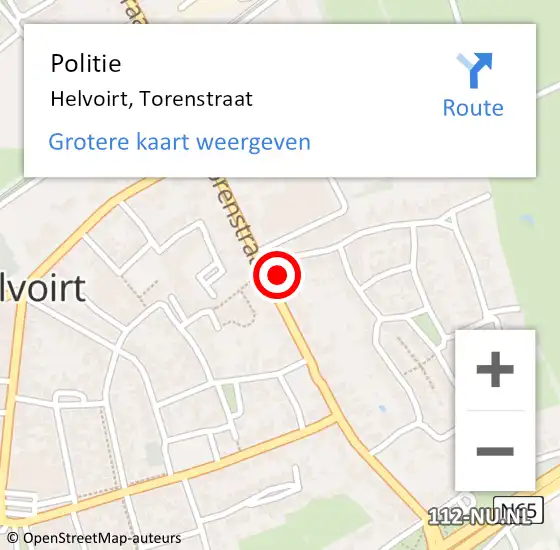 Locatie op kaart van de 112 melding: Politie Helvoirt, Torenstraat op 21 maart 2024 08:50