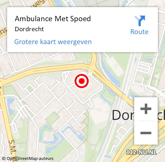 Locatie op kaart van de 112 melding: Ambulance Met Spoed Naar Dordrecht op 21 maart 2024 08:59