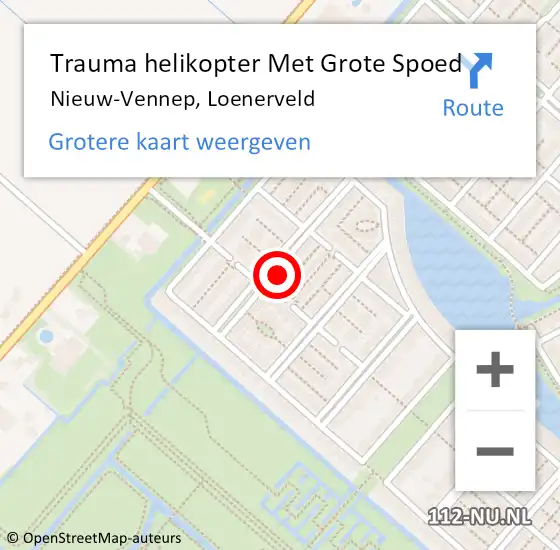 Locatie op kaart van de 112 melding: Trauma helikopter Met Grote Spoed Naar Nieuw-Vennep, Loenerveld op 21 maart 2024 10:27