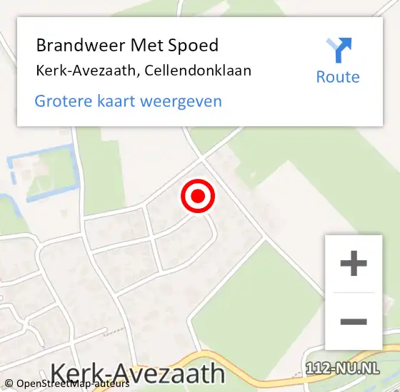 Locatie op kaart van de 112 melding: Brandweer Met Spoed Naar Kerk-Avezaath, Cellendonklaan op 21 maart 2024 10:48