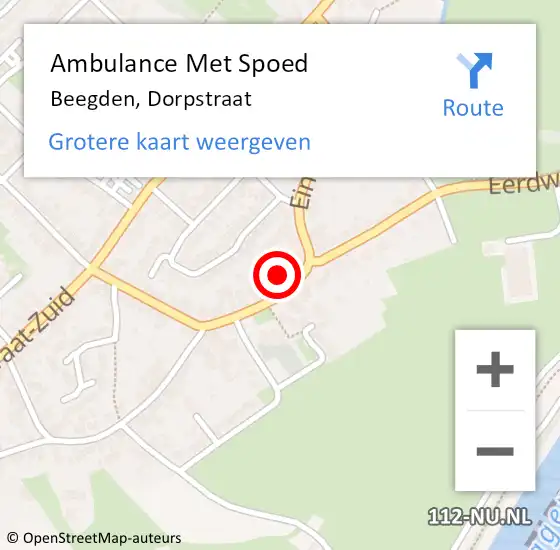 Locatie op kaart van de 112 melding: Ambulance Met Spoed Naar Beegden, Dorpstraat op 21 maart 2024 11:03