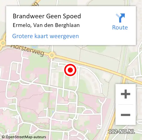 Locatie op kaart van de 112 melding: Brandweer Geen Spoed Naar Ermelo, Van den Berghlaan op 21 maart 2024 11:12
