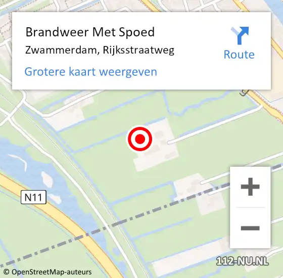 Locatie op kaart van de 112 melding: Brandweer Met Spoed Naar Zwammerdam, Rijksstraatweg op 21 maart 2024 11:21