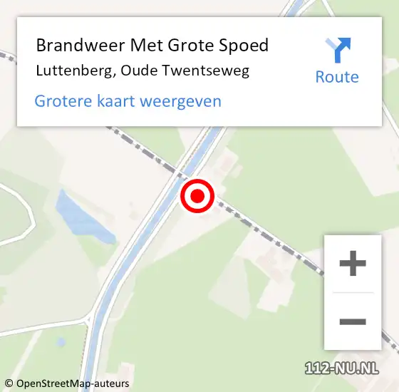 Locatie op kaart van de 112 melding: Brandweer Met Grote Spoed Naar Luttenberg, Oude Twentseweg op 21 maart 2024 11:54