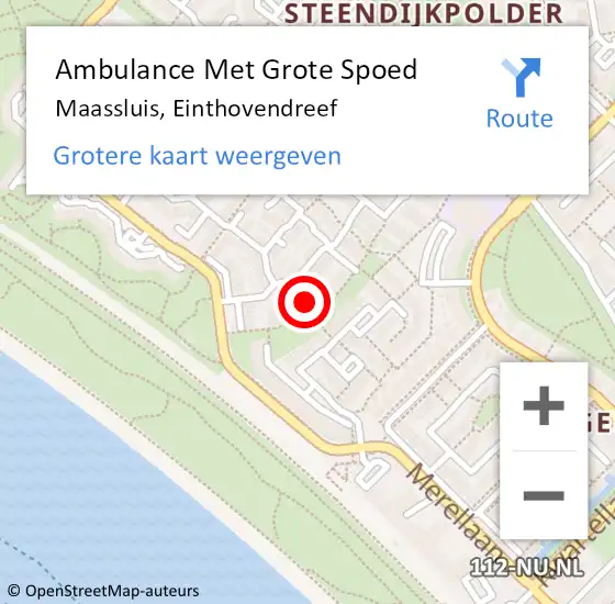 Locatie op kaart van de 112 melding: Ambulance Met Grote Spoed Naar Maassluis, Einthovendreef op 21 maart 2024 12:22