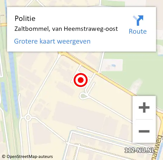 Locatie op kaart van de 112 melding: Politie Zaltbommel, van Heemstraweg-oost op 21 maart 2024 13:57