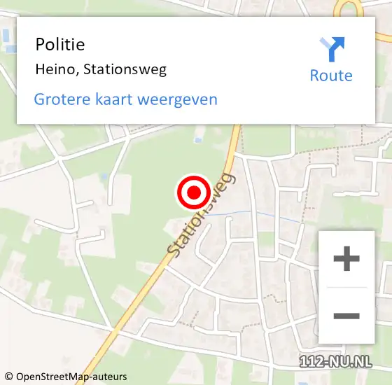 Locatie op kaart van de 112 melding: Politie Heino, Stationsweg op 21 maart 2024 14:24