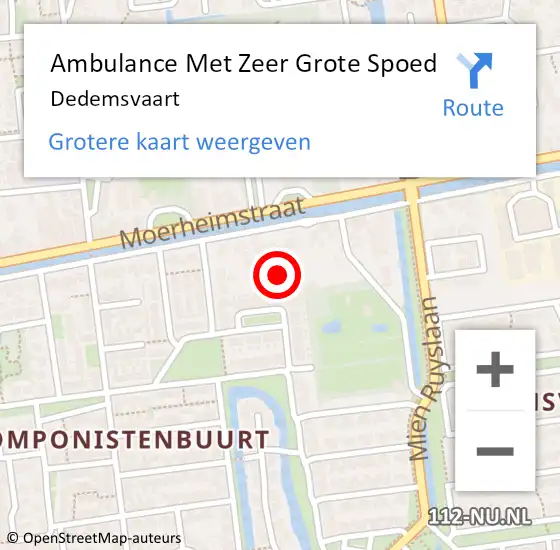 Locatie op kaart van de 112 melding: Ambulance Met Zeer Grote Spoed Naar Dedemsvaart op 21 maart 2024 14:30