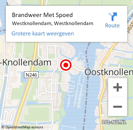 Locatie op kaart van de 112 melding: Brandweer Met Spoed Naar Westknollendam, Westknollendam op 21 maart 2024 14:42