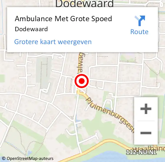 Locatie op kaart van de 112 melding: Ambulance Met Grote Spoed Naar Dodewaard op 21 maart 2024 14:57