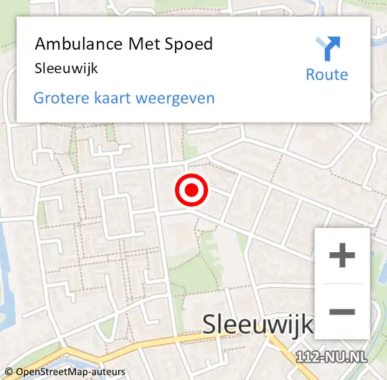 Locatie op kaart van de 112 melding: Ambulance Met Spoed Naar Sleeuwijk op 21 maart 2024 15:08