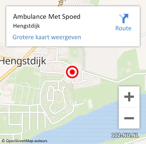 Locatie op kaart van de 112 melding: Ambulance Met Spoed Naar Hengstdijk op 21 maart 2024 15:22