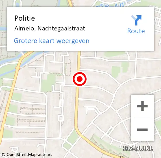 Locatie op kaart van de 112 melding: Politie Almelo, Nachtegaalstraat op 21 maart 2024 15:34