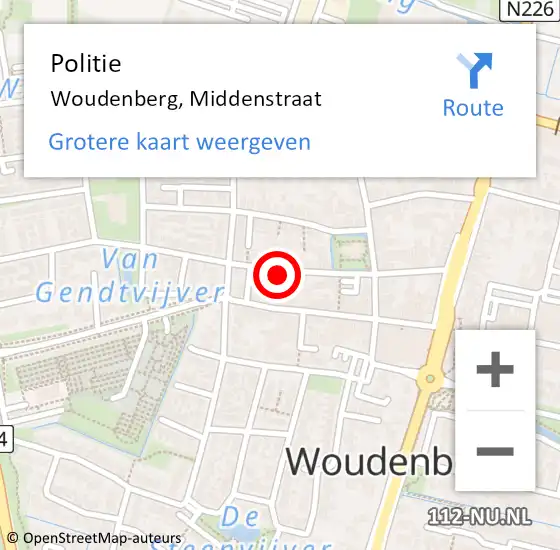 Locatie op kaart van de 112 melding: Politie Woudenberg, Middenstraat op 21 maart 2024 16:04