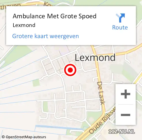 Locatie op kaart van de 112 melding: Ambulance Met Grote Spoed Naar Lexmond op 21 maart 2024 16:08