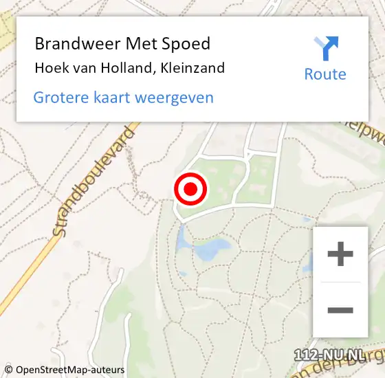 Locatie op kaart van de 112 melding: Brandweer Met Spoed Naar Hoek van Holland, Kleinzand op 21 maart 2024 16:25