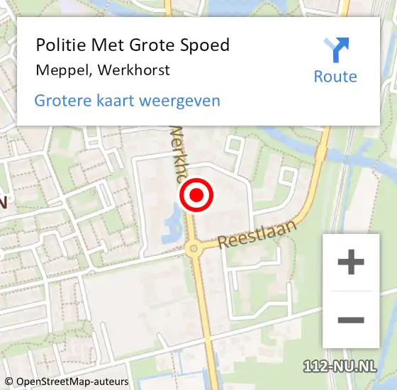 Locatie op kaart van de 112 melding: Politie Met Grote Spoed Naar Meppel, Werkhorst op 21 maart 2024 16:26