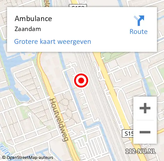 Locatie op kaart van de 112 melding: Ambulance Zaandam op 21 maart 2024 16:30