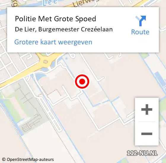 Locatie op kaart van de 112 melding: Politie Met Grote Spoed Naar De Lier, Burgemeester Crezéelaan op 21 maart 2024 16:31