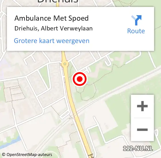 Locatie op kaart van de 112 melding: Ambulance Met Spoed Naar Driehuis, Albert Verweylaan op 21 maart 2024 16:53
