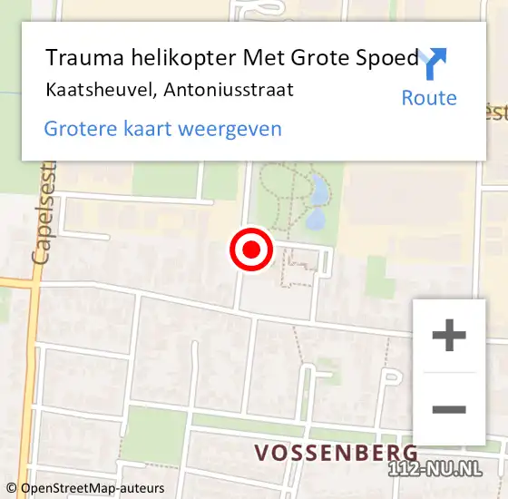 Locatie op kaart van de 112 melding: Trauma helikopter Met Grote Spoed Naar Kaatsheuvel, Antoniusstraat op 21 maart 2024 17:04