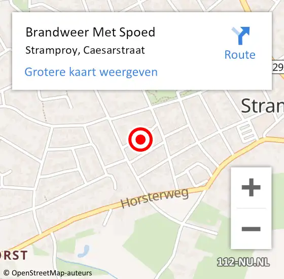 Locatie op kaart van de 112 melding: Brandweer Met Spoed Naar Stramproy, Caesarstraat op 21 maart 2024 17:17