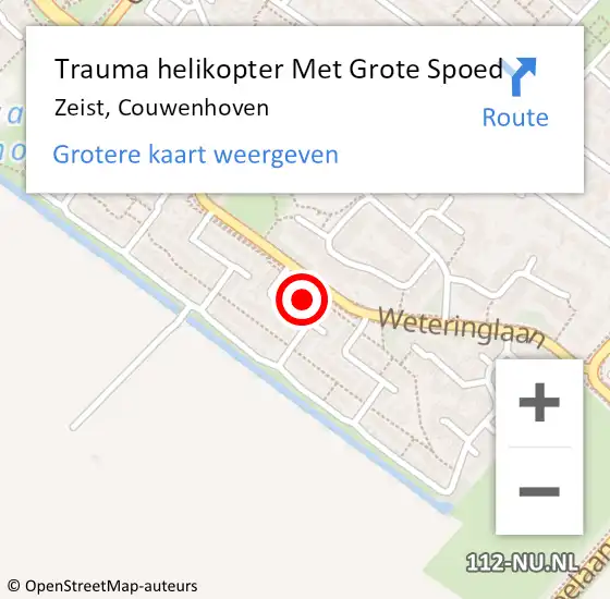 Locatie op kaart van de 112 melding: Trauma helikopter Met Grote Spoed Naar Zeist, Couwenhoven op 21 maart 2024 17:36