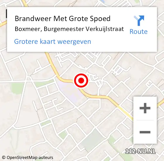 Locatie op kaart van de 112 melding: Brandweer Met Grote Spoed Naar Boxmeer, Burgemeester Verkuijlstraat op 21 maart 2024 19:24