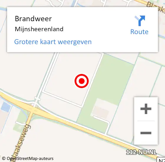 Locatie op kaart van de 112 melding: Brandweer Mijnsheerenland op 21 maart 2024 19:31