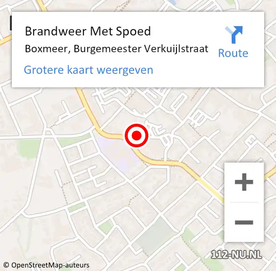 Locatie op kaart van de 112 melding: Brandweer Met Spoed Naar Boxmeer, Burgemeester Verkuijlstraat op 21 maart 2024 19:33