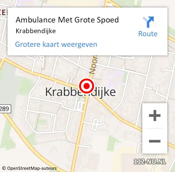 Locatie op kaart van de 112 melding: Ambulance Met Grote Spoed Naar Krabbendijke op 21 maart 2024 19:42