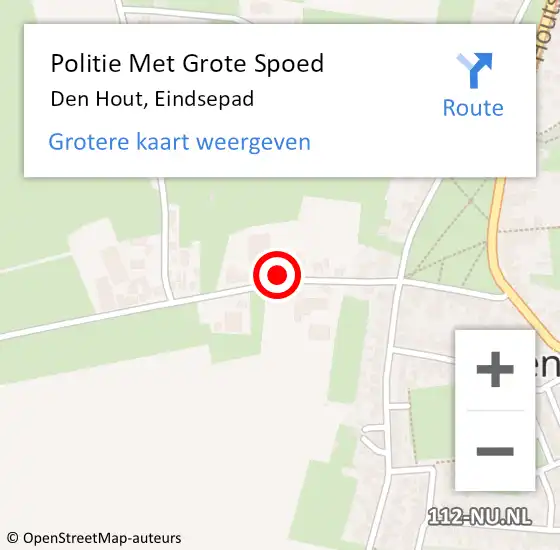 Locatie op kaart van de 112 melding: Politie Met Grote Spoed Naar Den Hout, Eindsepad op 21 maart 2024 21:15