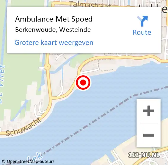 Locatie op kaart van de 112 melding: Ambulance Met Spoed Naar Berkenwoude, Westeinde op 21 maart 2024 21:30