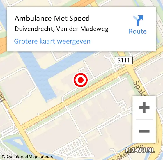 Locatie op kaart van de 112 melding: Ambulance Met Spoed Naar Duivendrecht, Van der Madeweg op 21 maart 2024 21:37