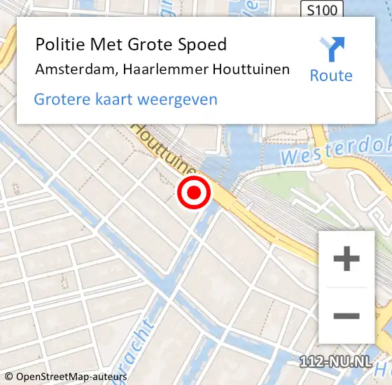 Locatie op kaart van de 112 melding: Politie Met Grote Spoed Naar Amsterdam, Haarlemmer Houttuinen op 22 maart 2024 01:20