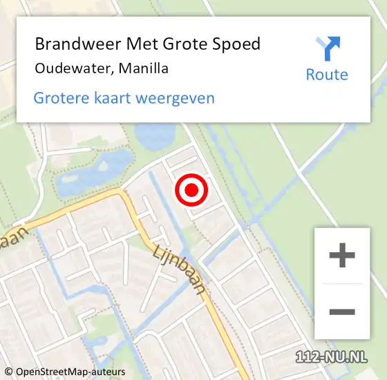 Locatie op kaart van de 112 melding: Brandweer Met Grote Spoed Naar Oudewater, Manilla op 22 maart 2024 02:49