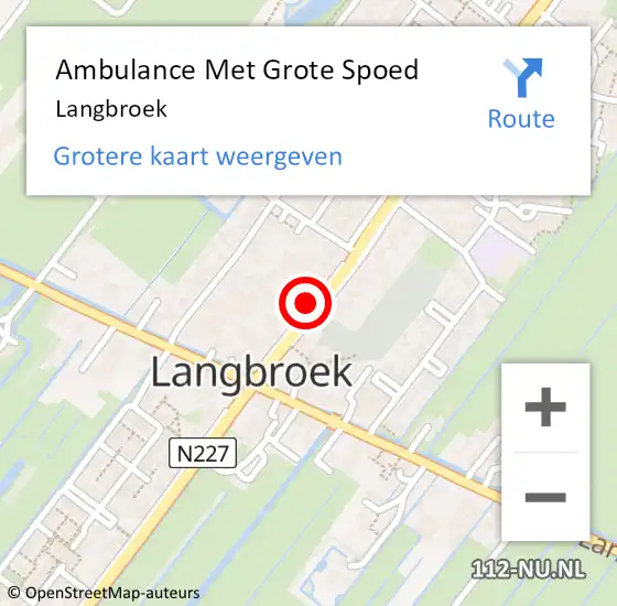 Locatie op kaart van de 112 melding: Ambulance Met Grote Spoed Naar Langbroek op 22 maart 2024 04:45