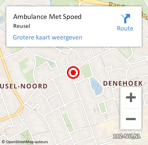 Locatie op kaart van de 112 melding: Ambulance Met Spoed Naar Reusel op 22 maart 2024 06:04