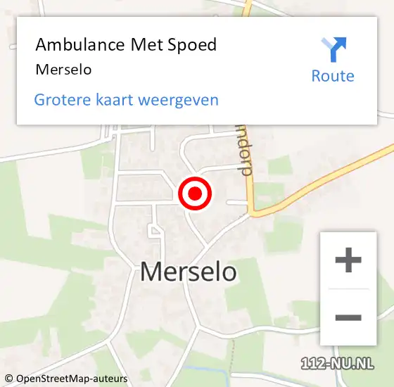Locatie op kaart van de 112 melding: Ambulance Met Spoed Naar Merselo op 22 maart 2024 06:57