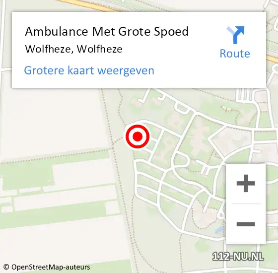 Locatie op kaart van de 112 melding: Ambulance Met Grote Spoed Naar Wolfheze, Wolfheze op 22 maart 2024 08:43