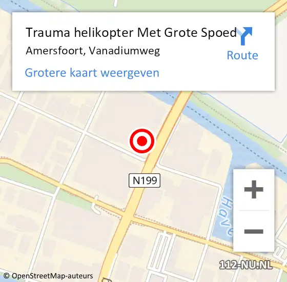 Locatie op kaart van de 112 melding: Trauma helikopter Met Grote Spoed Naar Amersfoort, Vanadiumweg op 22 maart 2024 09:25