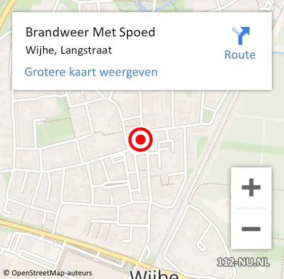 Locatie op kaart van de 112 melding: Brandweer Met Spoed Naar Wijhe, Langstraat op 22 maart 2024 10:20