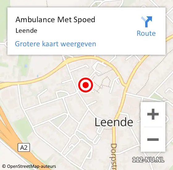 Locatie op kaart van de 112 melding: Ambulance Met Spoed Naar Leende op 22 maart 2024 10:35