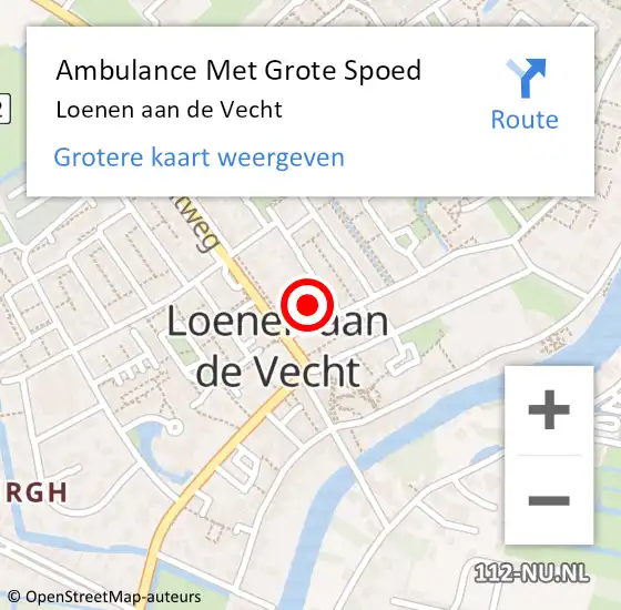 Locatie op kaart van de 112 melding: Ambulance Met Grote Spoed Naar Loenen aan de Vecht op 22 maart 2024 11:26