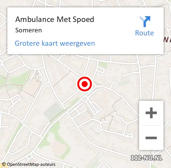 Locatie op kaart van de 112 melding: Ambulance Met Spoed Naar Someren op 22 maart 2024 11:45