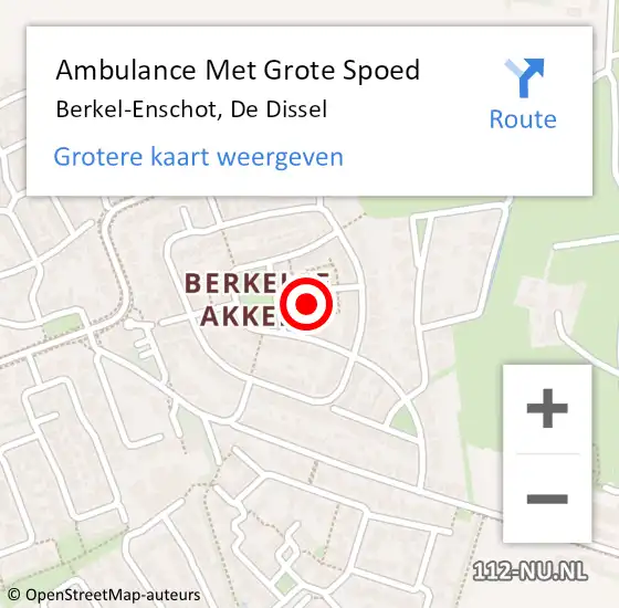 Locatie op kaart van de 112 melding: Ambulance Met Grote Spoed Naar Berkel-Enschot, De Dissel op 29 september 2014 21:07