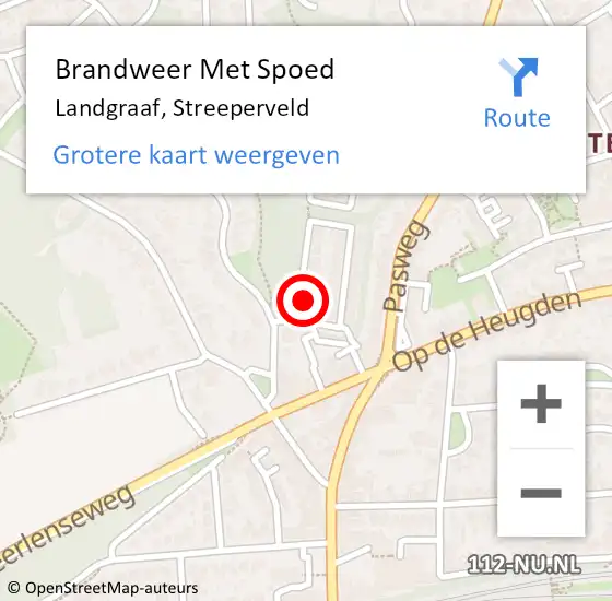 Locatie op kaart van de 112 melding: Brandweer Met Spoed Naar Landgraaf, Streeperveld op 22 maart 2024 12:27