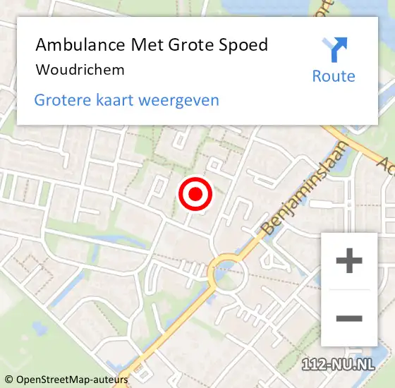 Locatie op kaart van de 112 melding: Ambulance Met Grote Spoed Naar Woudrichem op 22 maart 2024 12:37