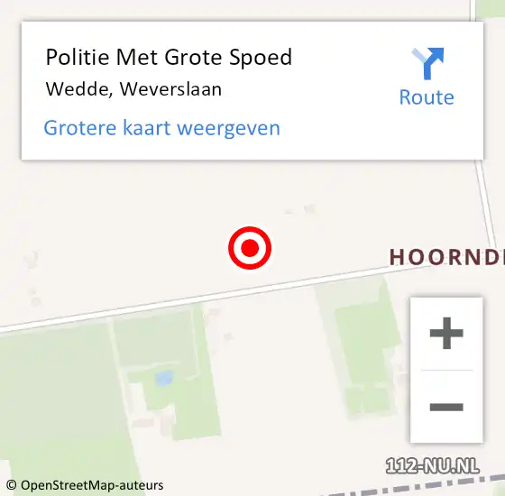 Locatie op kaart van de 112 melding: Politie Met Grote Spoed Naar Wedde, Weverslaan op 22 maart 2024 13:01